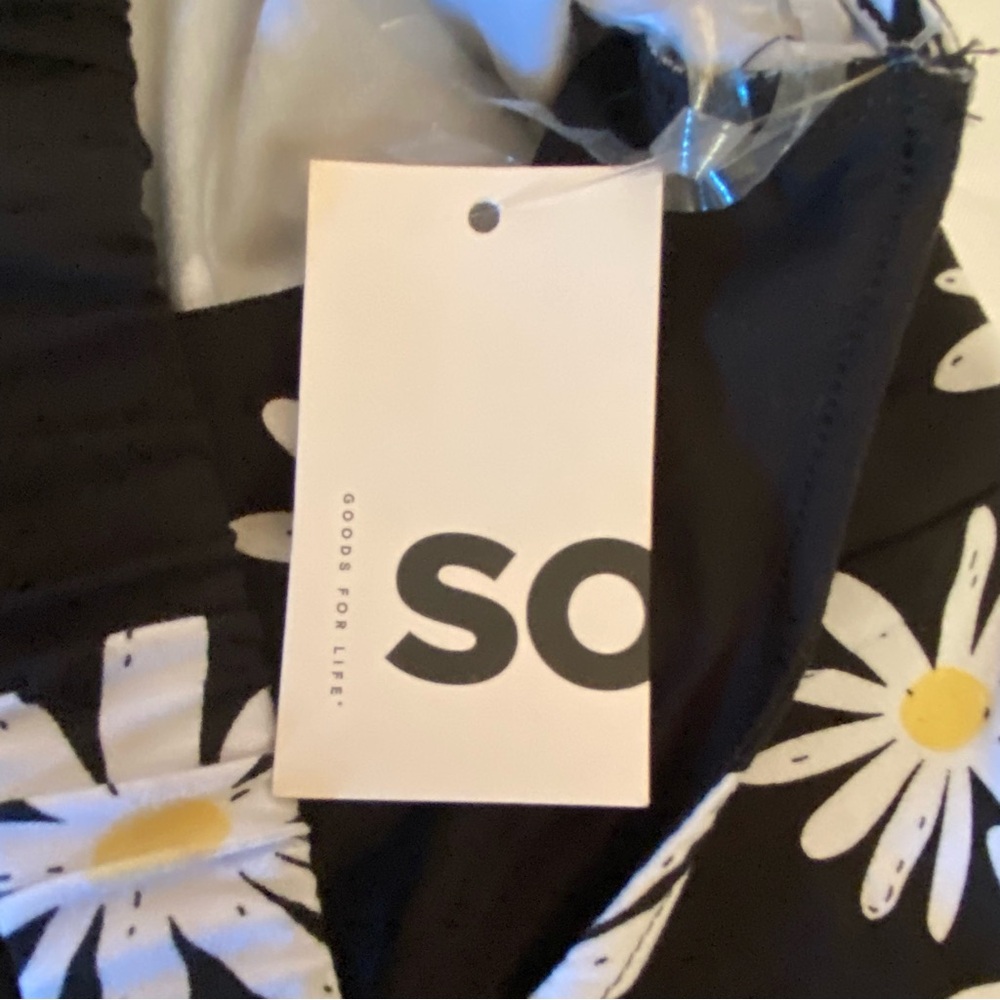 NWT, So Goods For Life  bungee strap skater dress size XL black/white flowers - Picture 13 of 14